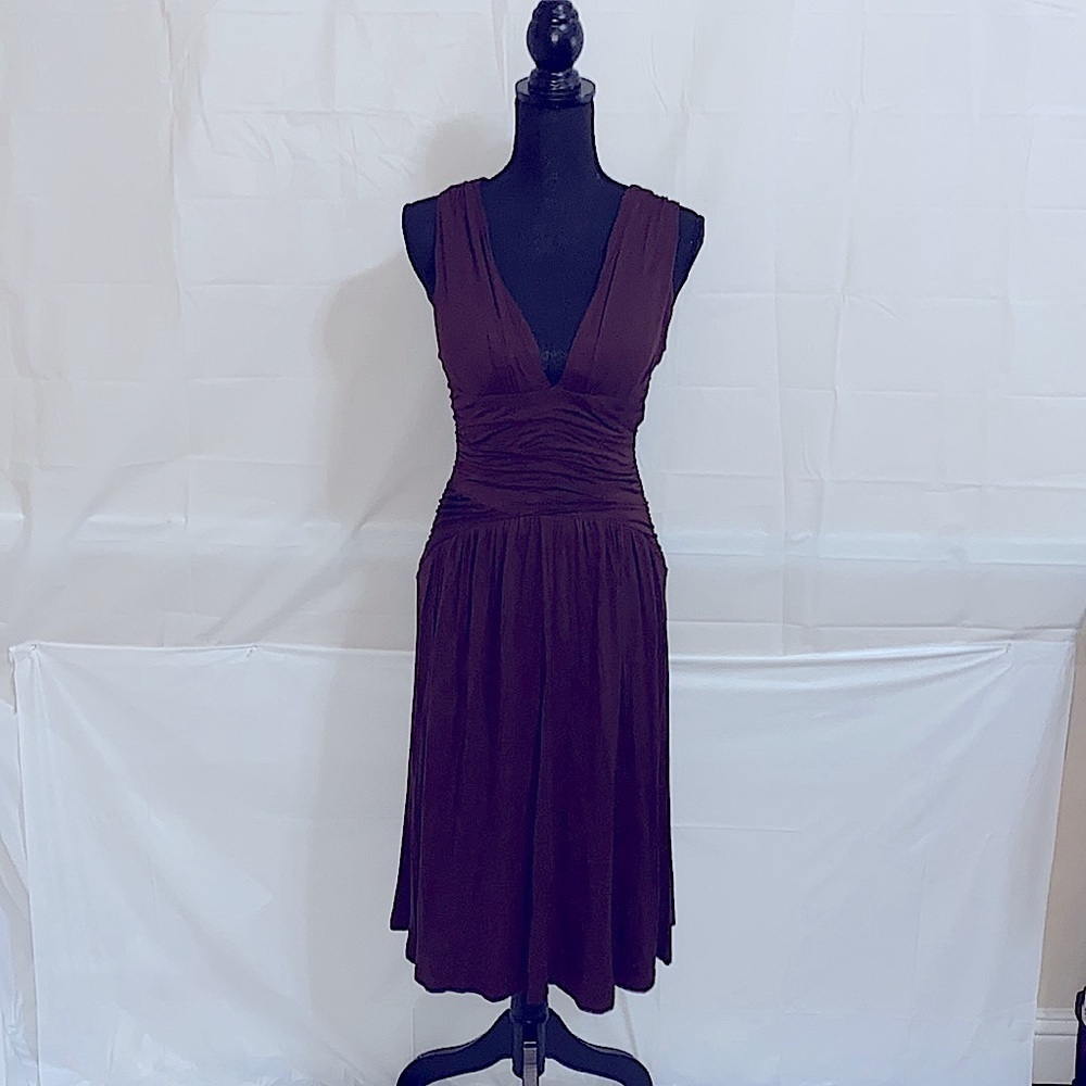 Aziz Brown Midi Cocktail Dress Size S - Picture 4 of 7
